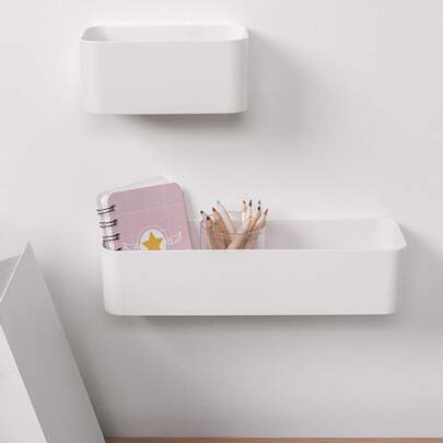 1pc Wall Mounted Punch-Free Storage Box Fall Home Decor Room Decor