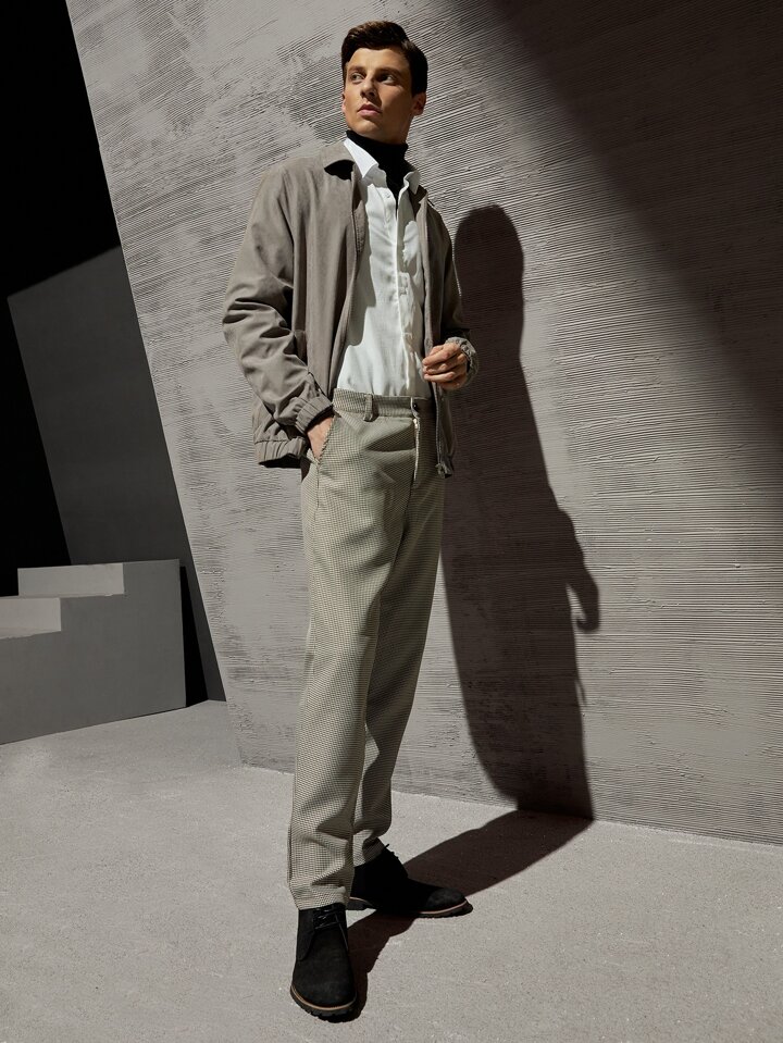 MANFINITY ホワイト ジップアップジャケット Manfinity 男性 ジッパーアップ ジャケット | SHEIN JAPAN