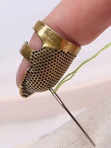 1 Bộ-2 Chiếc Quần Áo Handmade Dụng Cụ Bảo Vệ May Kim Loại Bảo Vệ Ngón Tay, Nhiều Kích Cỡ Và Màu Sắc Có Sẵn - Đồng - Xem 1