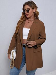 Calvaya Blazer de cuello con solapa con botones