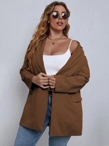 Calvaya Blazer de cuello con solapa con botones