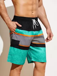Surfspeed Quần bơi họa tiết sọc khối màu cho nam, quần short đi biển - Nhiều màu - Xem 1