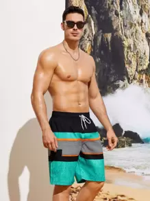 Surfspeed Quần bơi họa tiết sọc khối màu cho nam, quần short đi biển - Nhiều màu - Xem 4
