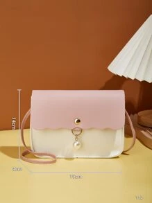 Wodoodporna, lekka, biznesowa mini torba na ramię ze sztucznymi perłami z wycięciem w kształcie muszelki dla nastolatek, kobiet, studentek, nowicjuszy i pracowników umysłowych Idealna do biura, uczelni, pracy, biznesu, dojazdów do pracy - Różowy - Zobacz 5