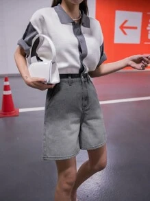 DAZY Quần short Denim Túi Ombre - Nhiều màu - Xem 1