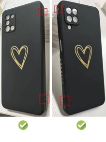 Coque de téléphone portable avec motif cœur avec lanière
