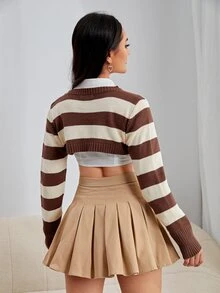 SHEIN Qutie 1pc Two Tone Shrug Sweater - Multicolor - View 2