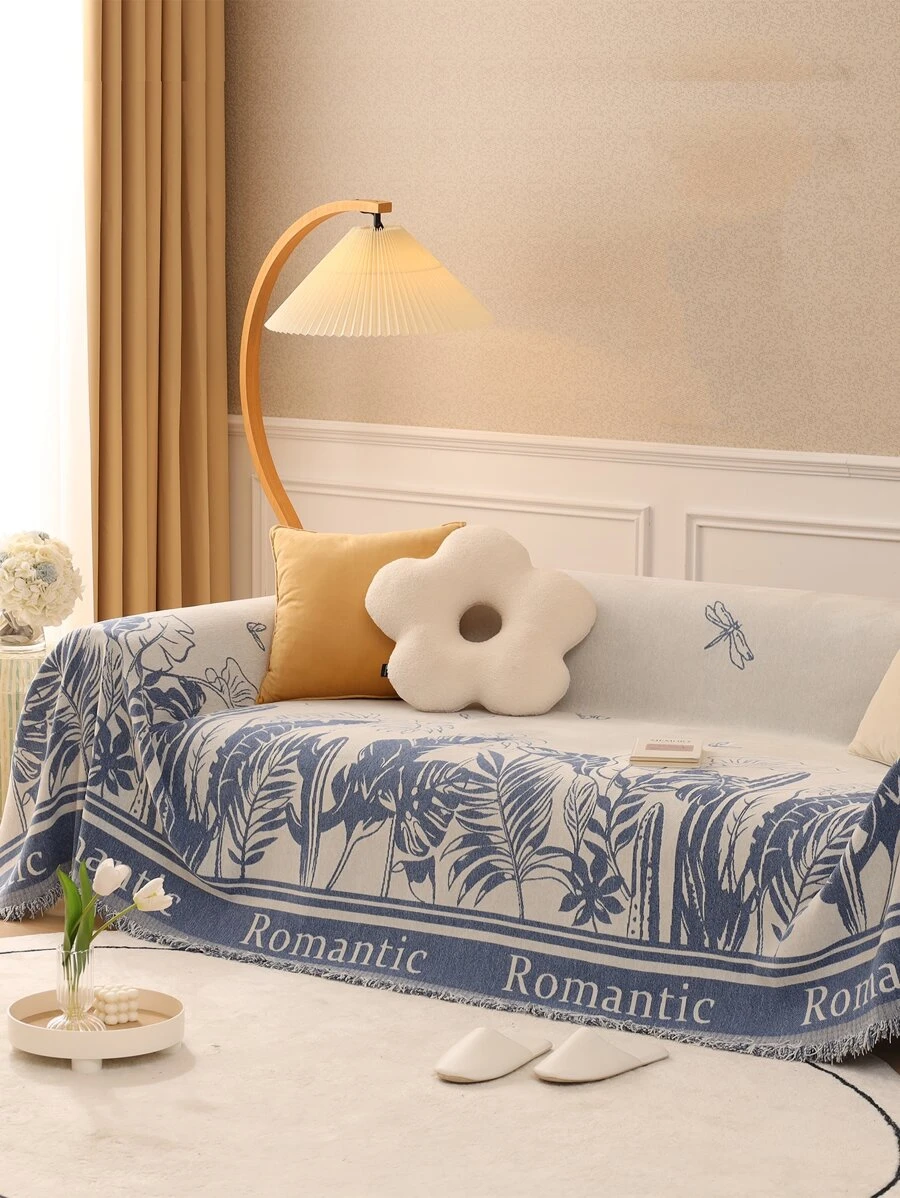 1入組軟毛織物沙發套 - 藍色 - 查看 1