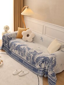 1入組軟毛織物沙發套 - 藍色 - 查看 2