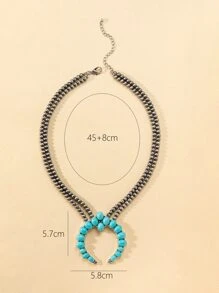 Turquoise Decor Necklace - Multicolor - View 4
