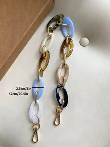 彩色拼接鍊條設計背包肩帶，背包配飾DIY配件，可調節替換肩帶，時尚耐用