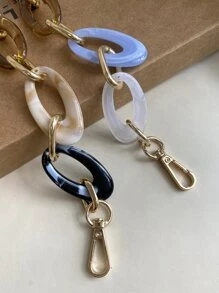 彩色拼接鍊條設計背包肩帶，背包配飾DIY配件，可調節替換肩帶，時尚耐用