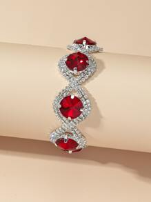 Vòng đeo tay trang trí Rhinestone - Đỏ - Xem 2