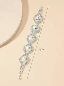 Vòng đeo tay trang trí Rhinestone - Bạc - Xem 3