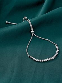 Nooxian 1 Vòng tay co thắt bằng đồng Cubic Zirconia (Số lượng đá Cubic Zirconia ngẫu nhiên) - Bạc - Xem 4