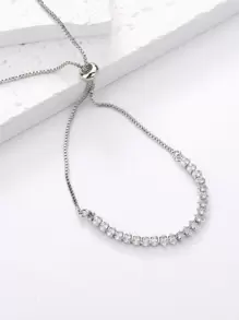Nooxian 1 Vòng tay co thắt bằng đồng Cubic Zirconia (Số lượng đá Cubic Zirconia ngẫu nhiên) - Bạc - Xem 7