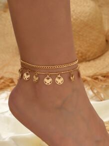 2pcs/set Butterfly Charm Anklet - Yellow Gold - View 1