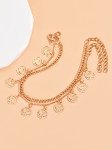 2pcs/set Butterfly Charm Anklet - Yellow Gold - View 2