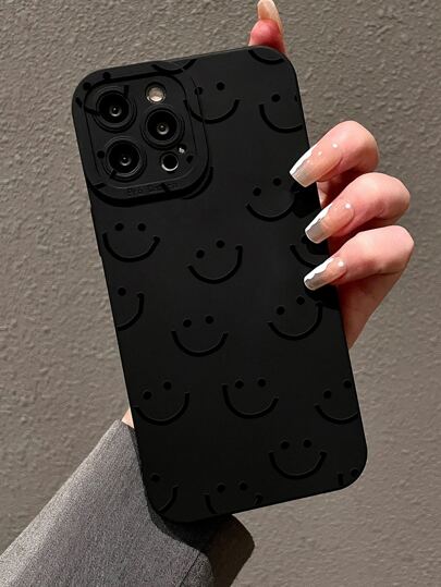 Apple Smile Face Pattern Phone Case Compatible With IPhone15/15Plus/15Pro/15Promax Waterproof Shockproof Anti-Fall Scratch Resistant