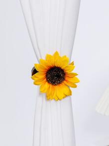 1 cái/2 cái Dây buộc rèm cửa sổ hình hoa hướng dương và bướm mộc mạc, Kẹp rèm trang trí hoa chân thực cho tiệc, đám cưới, trang trí nhà cửa, phù hợp với rèm cửa, rèm cửa sổ, vải mỏng, vải che cửa sổ - Nhiều màu - Xem 3