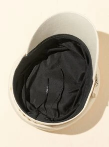 1 gorra de Newsboy beige para mujer con decoración de estrella metálica y ala corta para protección solar, adecuada para uso diario - Beis - Ver 2