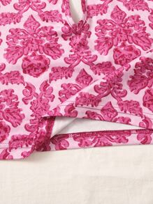 Soleia 自繫帶印花繞頸上衣 - 粉色 - 查看 3