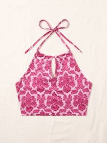 Soleia 自繫帶印花繞頸上衣 - 粉色 - 查看 5