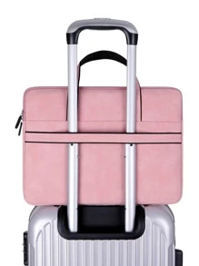 1 pieza Bolso para ordenador 13 pulgadas con estampado de letra impermeable - Rosa - Ver 2