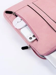 1 pieza Bolso para ordenador 13 pulgadas con estampado de letra impermeable - Rosa - Ver 5