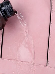 1 pieza Bolso para ordenador 13 pulgadas con estampado de letra impermeable - Rosa - Ver 7