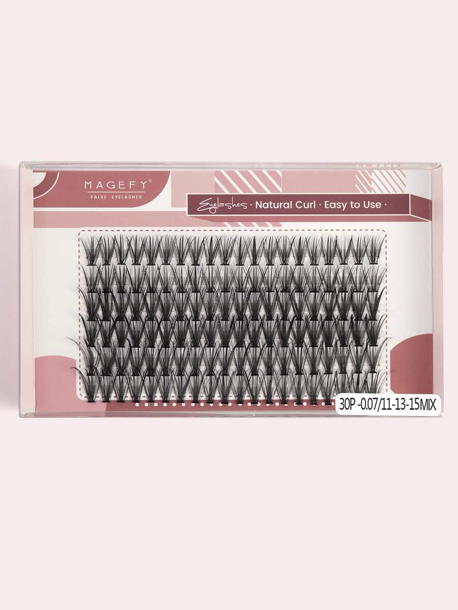 1box Mermaid Tail Individual False Eyelashes - Black - View 1