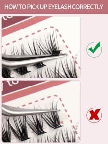 1box Mermaid Tail Individual False Eyelashes - Black - View 3