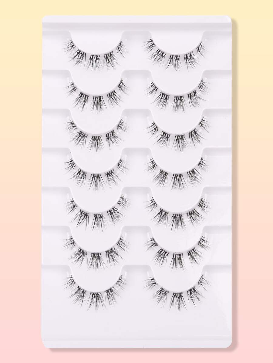7對自然假睫毛 - 黑色 - 查看 1