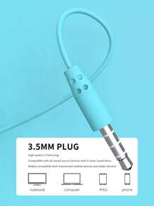 Plain Wired In-ear Headphone - Blue - View 3