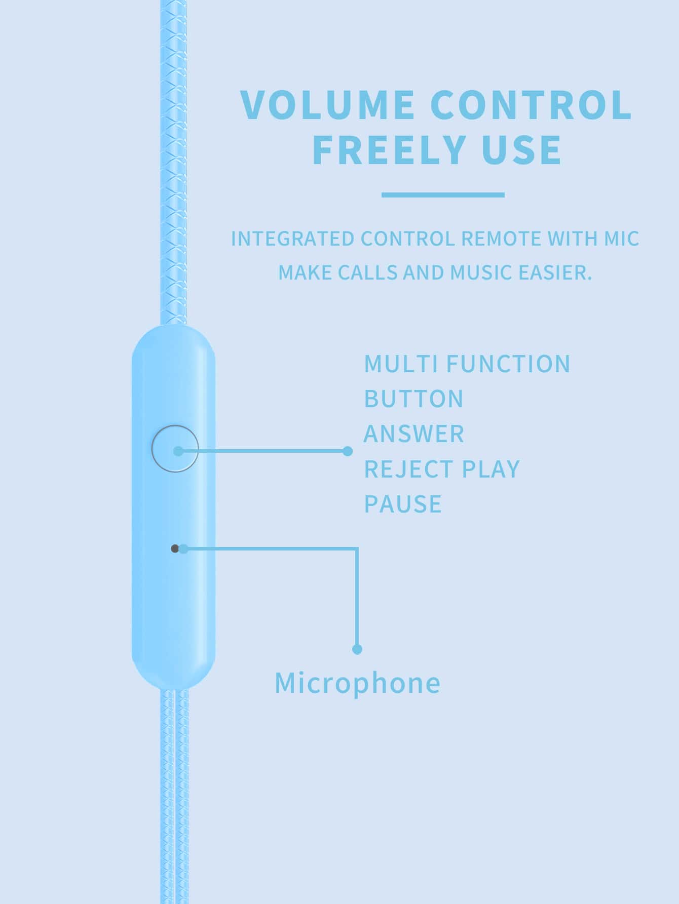 Auriculares internos liso con cable - Azul - Añade 4