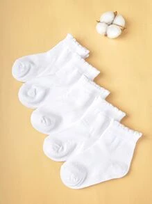 5雙女童白襪 - 白色 - 查看 1