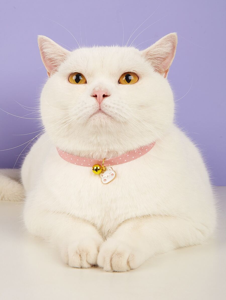 1pc Cat Decor Pet Necklace - Pink - View 1