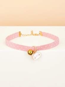 1pc Cat Decor Pet Necklace - Pink - View 2