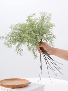 6/12 件人造植物，人造蕨类植物，17.8 英寸，迷迭香茎假绿色植物灌木，乡村农舍中心装饰桌面厨房架子桌子中心装饰户外抗紫外线花园植物