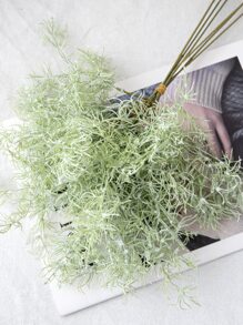 6/12 件人造植物，人造蕨类植物，17.8 英寸，迷迭香茎假绿色植物灌木，乡村农舍中心装饰桌面厨房架子桌子中心装饰户外抗紫外线花园植物