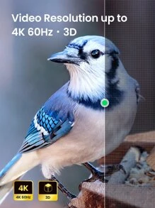 UGREEN Coupler, HDMI-Compatible, 4K 60hz HDMI-Compatible Adapter Female To Female HDMI-Compatible Connector Support 3D 4K 1080P HDMI-Compatible Extender For HDTV Roku TV Stick Chromecast - Black - View 4