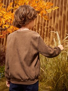 SHEIN Boys Drop Shoulder Colorblock Pullover - Multicolor - View 5