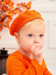 1pc Baby Halloween Pumpkin Knit Hat - Orange - View 3