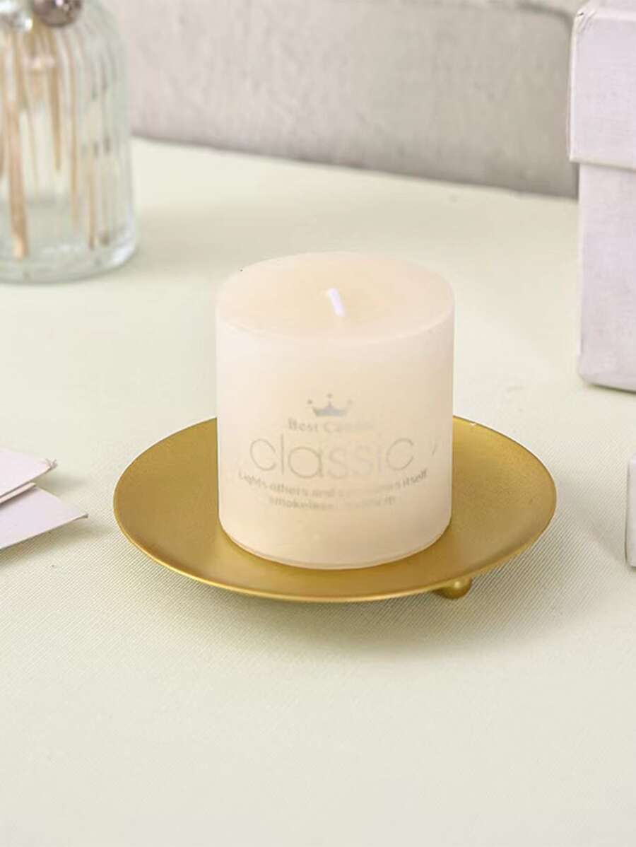 1 cái giá đỡ nến màu rắn - Vàng - Xem 1