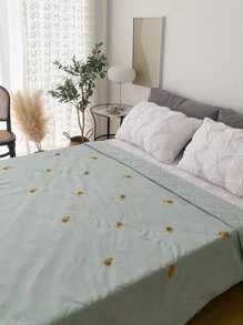 Leaf Embroidery Bedspread