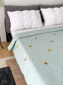 Leaf Embroidery Bedspread