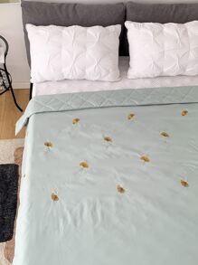Leaf Embroidery Bedspread