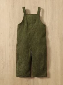 SHEIN Baby Patched Pocket Overall Jumpsuit - Army Green - View 2