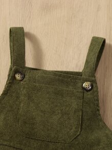 SHEIN Baby Patched Pocket Overall Jumpsuit - Army Green - View 3