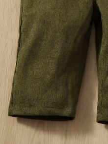 SHEIN Baby Patched Pocket Overall Jumpsuit - Army Green - View 4